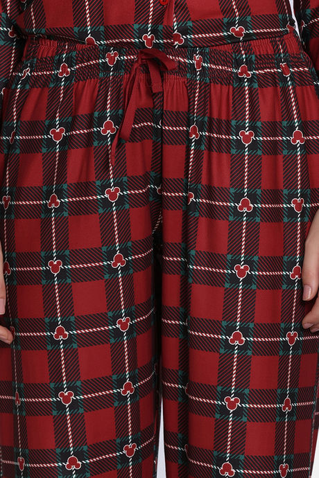 Zivame Mickey Mania Knit Poly Pyjama Set - Rio Red — image 6